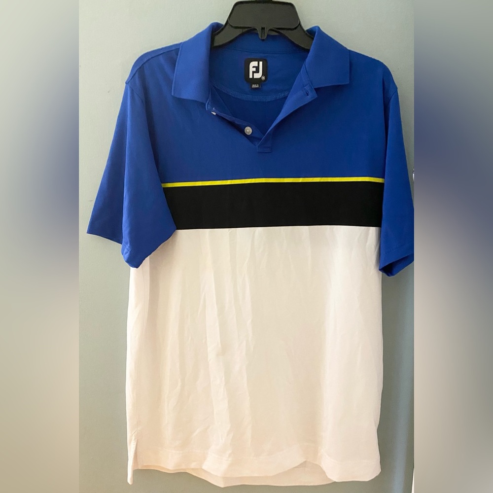 MEDIUM MENS POLO- polyester/spandex material